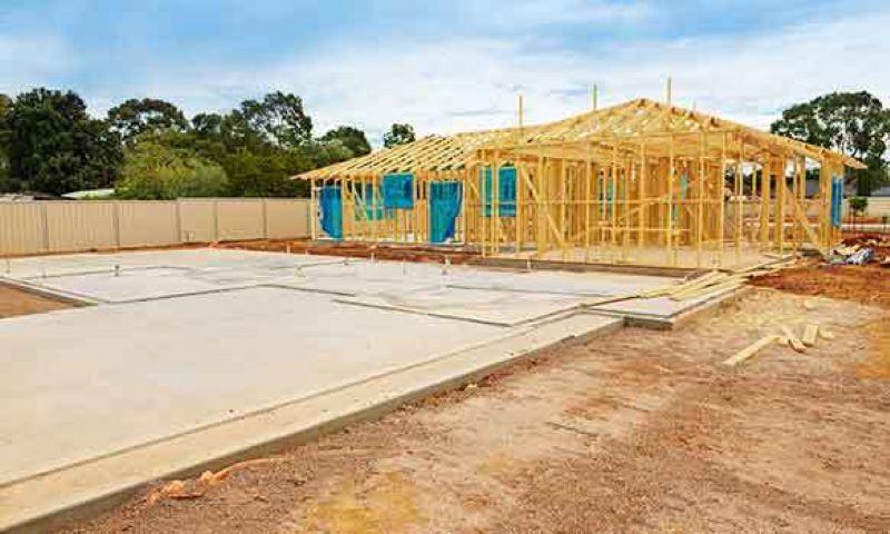 House slab ready for framing on an Auckland building site